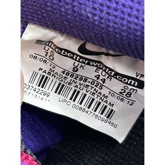 Nike Air Force 1 Low Crackled Black Court Purple Athletic Shoes Mens Size 10 - Picture 7 of 8